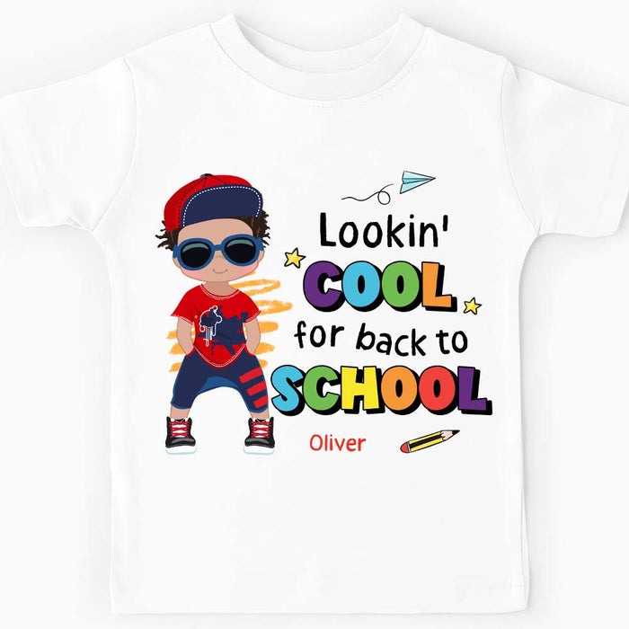 Personalized Gift For Grandson Lookin' Cool For Back To School Kid T Shirt 27686 1
