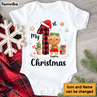 Personalized Gift For Baby Customizable First Christmas Cookies Baby Onesie 27687 thumb 1