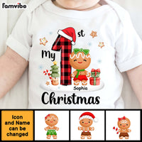Personalized Gift For Baby Customizable First Christmas Cookies Baby Onesie 27687 thumb 1