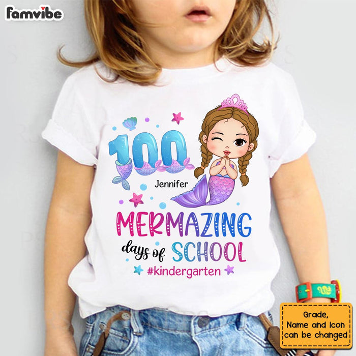 Personalized Gift For Granddaughter Mermazing Days Of School Kid T Shirt 27689 1