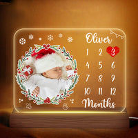 Personalized Gift For Infants Customizable Baby Photo Christmas Plaque LED Lamp Night Light 27690 thumb 1