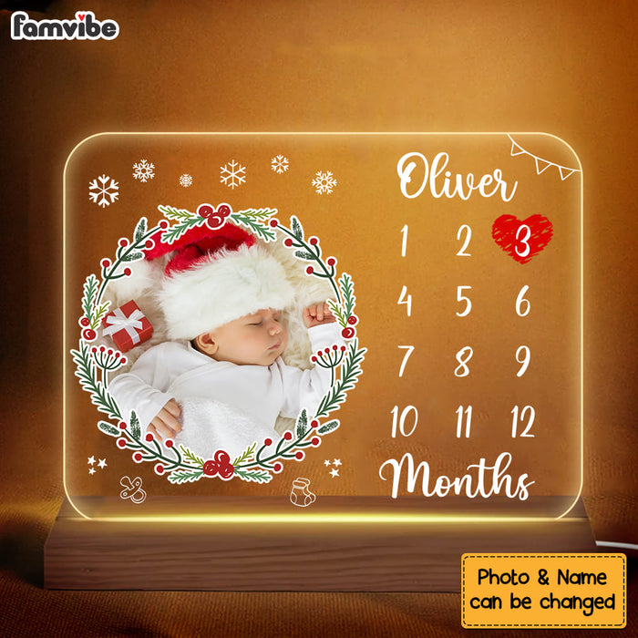 Personalized Gift For Infants Customizable Baby Photo Christmas Plaque LED Lamp Night Light 27690 1