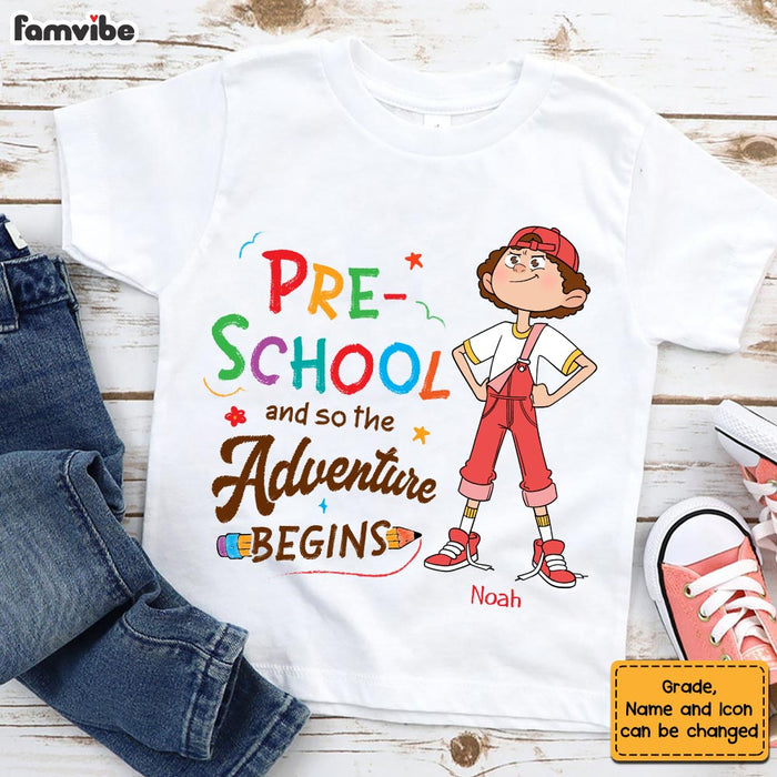 Personalized Back To School Gift For Grandson And So The Adventure Begins Kid T Shirt 27691 1