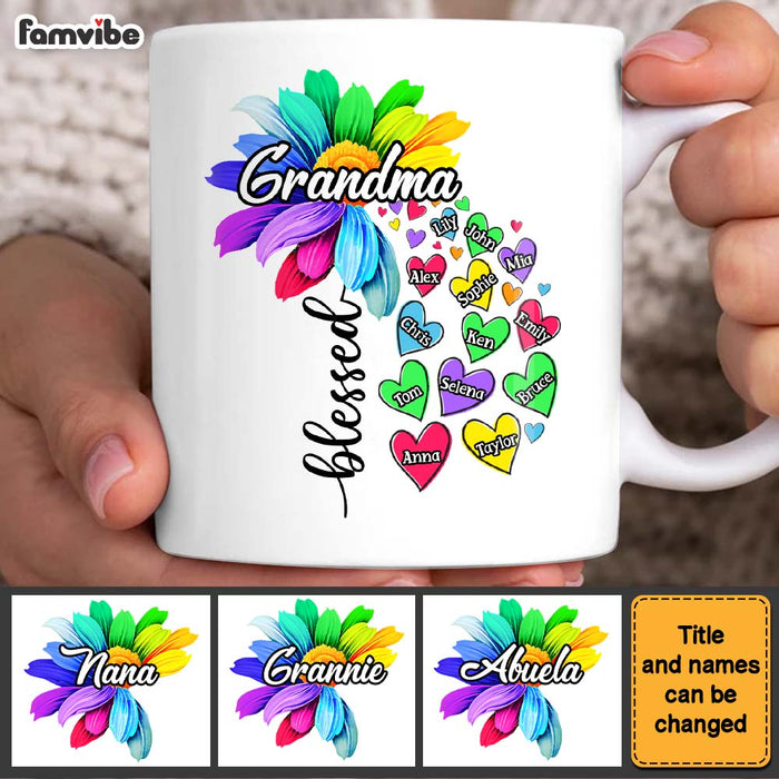 Personalized Gift For Grandma Nana Heart Flower Mug 27694 1