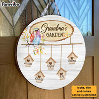 Personalized Gift For Grandma Bird House Round Wood Sign 27699 thumb 1
