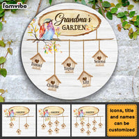 Personalized Gift For Grandma Bird House Round Wood Sign 27699 thumb 1