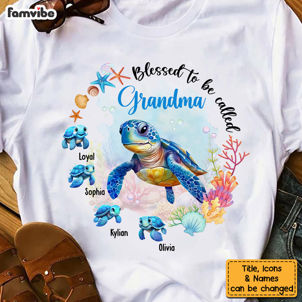 Personalized Gift For Grandma Blessed To Be Called Sea Turtle Shirt Hoodie Sweatshirt 27700 Primary Mockup