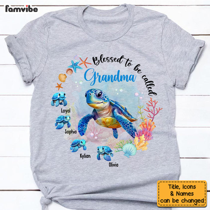 Personalized Gift For Grandma Blessed To Be Called Sea Turtle Shirt - Hoodie - Sweatshirt 27700 1