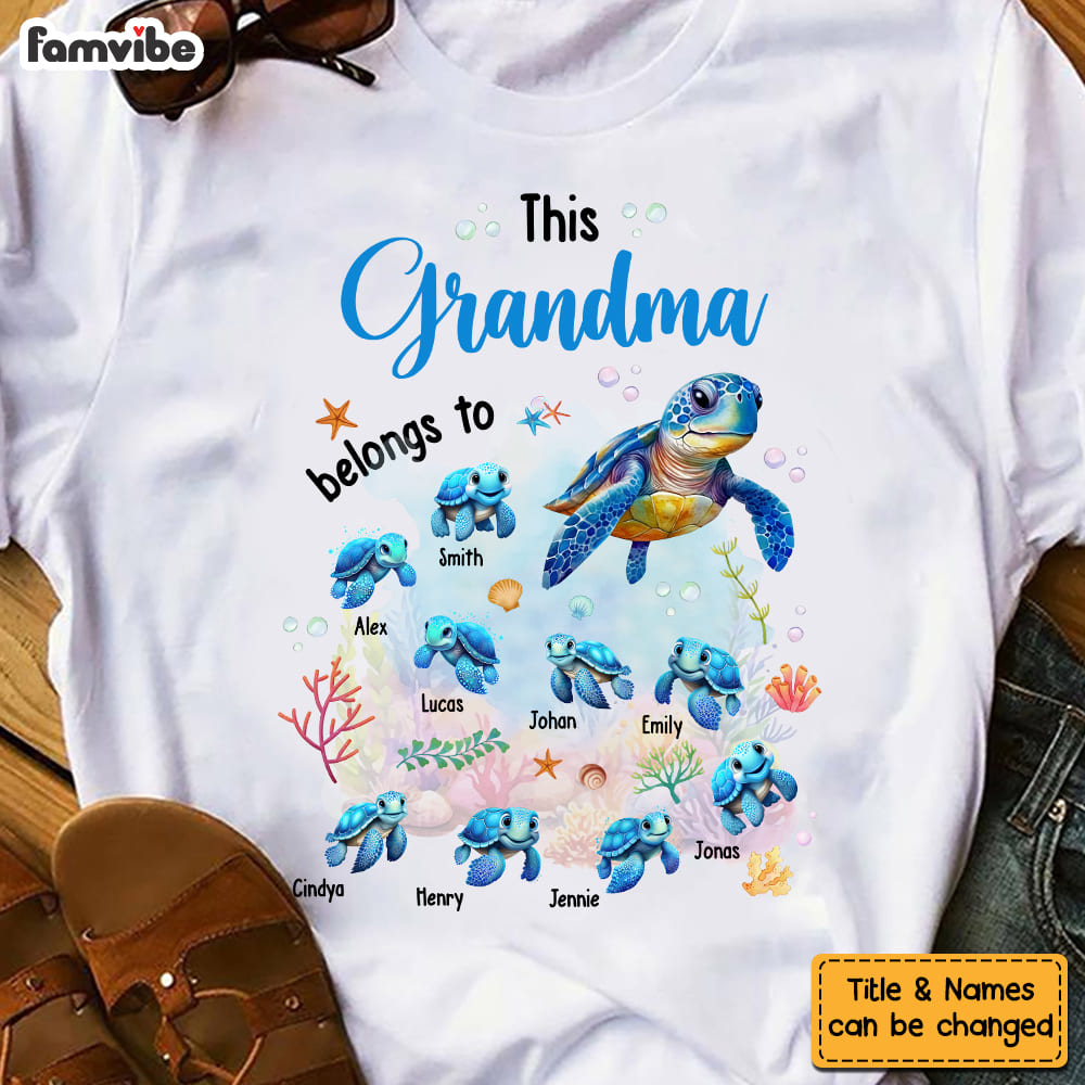 Personalized Gift For Grandma This Grandma Belongs To Sea Turtle Shirt Hoodie Sweatshirt 27701 Primary Mockup