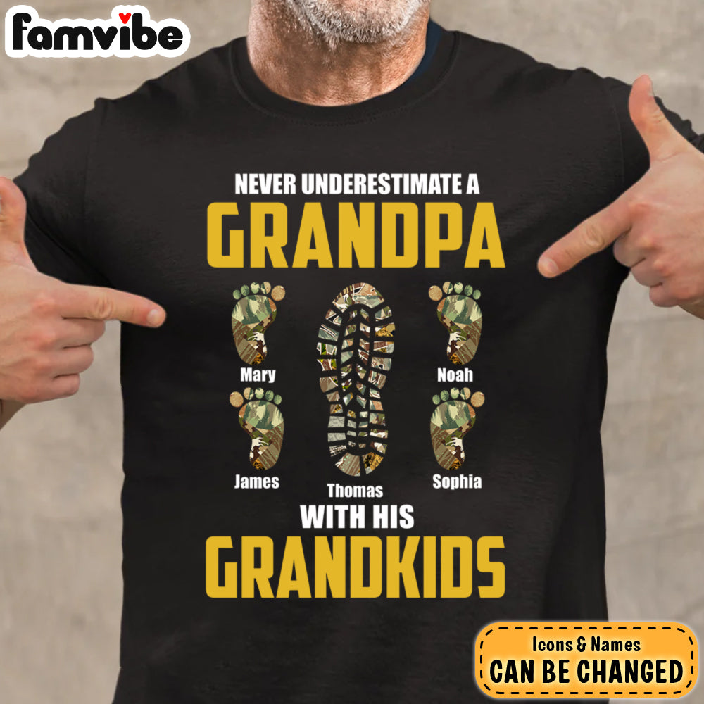 Personalized Gift For Grandpa Never Underestimate Shirt Hoodie Sweatshirt 27708 Primary Mockup