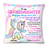 Personalized Gift For Granddaughter To My Granddaughter Unicorn Pillow 27711 thumb 1
