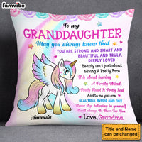 Personalized Gift For Granddaughter To My Granddaughter Unicorn Pillow 27711 thumb 1