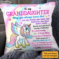 Personalized Gift For Granddaughter To My Granddaughter Unicorn Pillow 27711 thumb 1