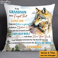 Personalized Gift For Grandson Wolf Never Forget I Love You Pillow 27716 thumb 1