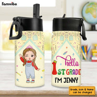 Personalized Gift For Granddaughter Back To School Kids Water Bottle With Straw Lid 27717 thumb 1
