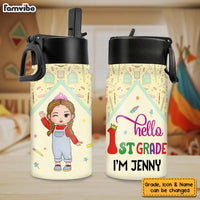 Personalized Gift For Granddaughter Back To School Kids Water Bottle With Straw Lid 27717 thumb 1