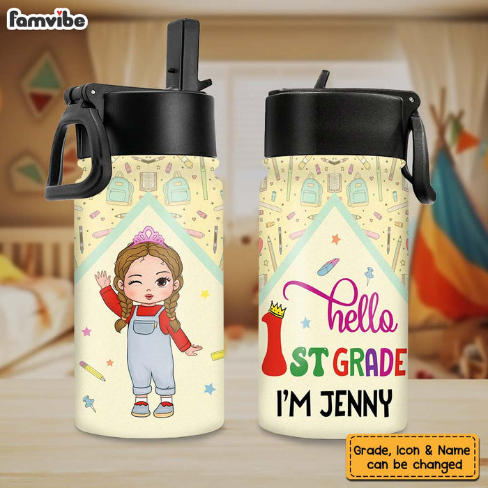 Personalized Gift for Kids, Birthday Gift, Boys Girls, Back to School,  Lunch Box, Flip Top Water Bottle With Straw, Gift for Grandkidsuvp 
