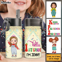 Personalized Gift For Granddaughter Back To School Kids Water Bottle With Straw Lid 27717 thumb 1