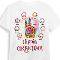 Personalized Gift For Grandma Floral Hippie Peace Sign Shirt - Hoodie - Sweatshirt 27719 thumb 1