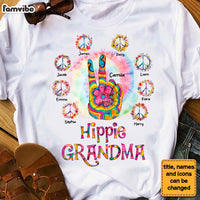 Personalized Gift For Grandma Floral Hippie Peace Sign Shirt - Hoodie - Sweatshirt 27719 thumb 1