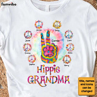 Personalized Gift For Grandma Floral Hippie Peace Sign Shirt - Hoodie - Sweatshirt 27719 thumb 1
