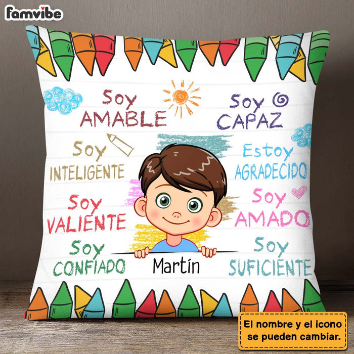 Personalized Gift For Grandson Spanish Soy Amable Pillow 27722 1