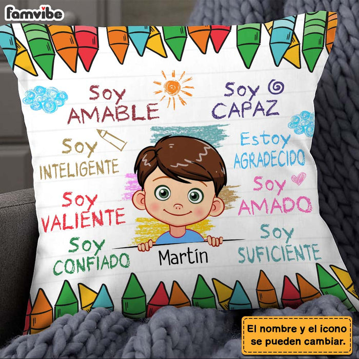 Personalized Gift For Grandson Spanish Soy Amable Pillow 27722 1