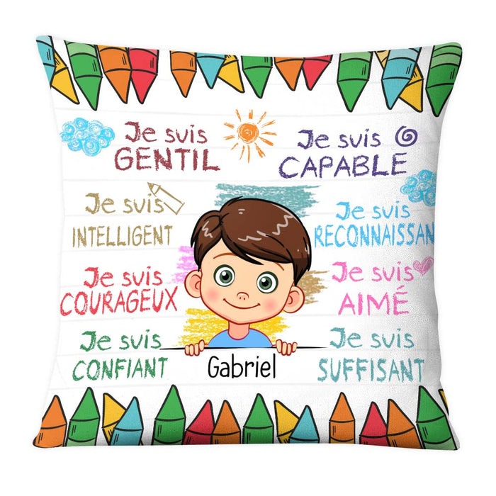 Personalized Gift For Grandson French Je Suis Gentil Pillow 27726 1