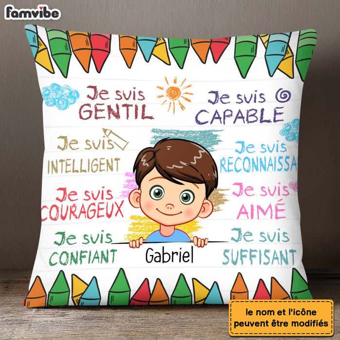 Personalized Gift For Grandson French Je Suis Gentil Pillow 27726 1