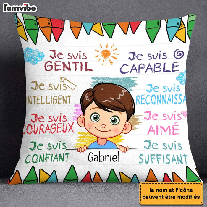 Personalized Gift For Grandson French Je Suis Gentil Pillow 27726 1
