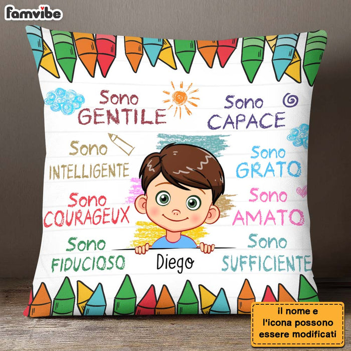 Personalized Gift For Grandson Italia Sono Gentile Pillow 27727 1