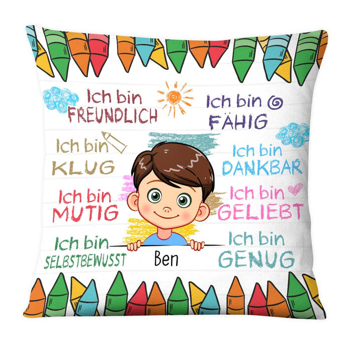 Personalized Gift For Grandson German Ich Bin Freundlich Pillow 27728 1