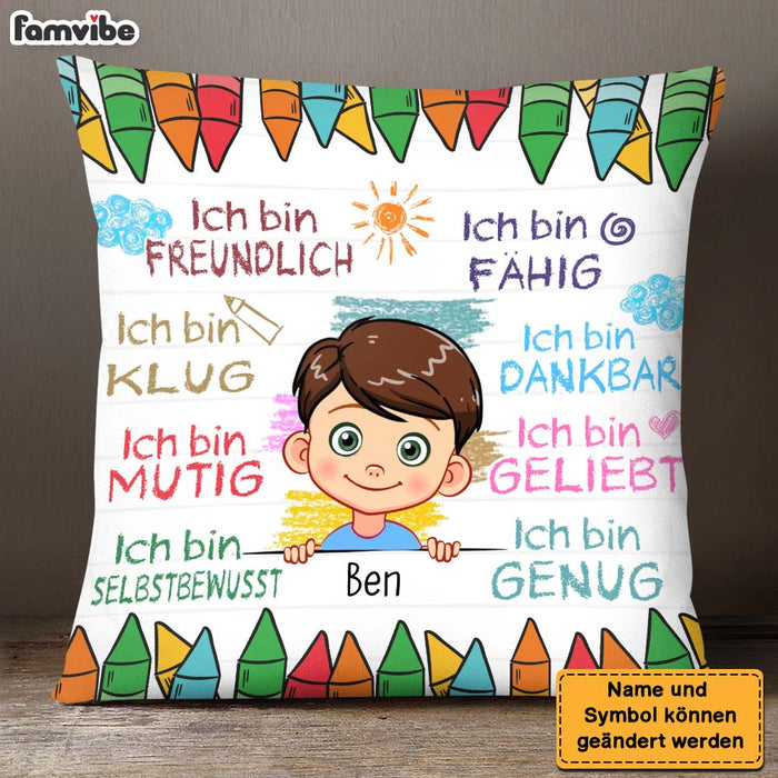 Personalized Gift For Grandson German Ich Bin Freundlich Pillow 27728 1