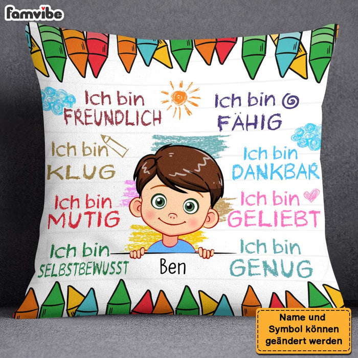 Personalized Gift For Grandson German Ich Bin Freundlich Pillow 27728 1
