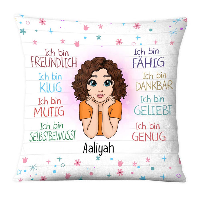 Personalized Gift For Granddaughter German Ich Bin Freundlich Pillow 27738 1