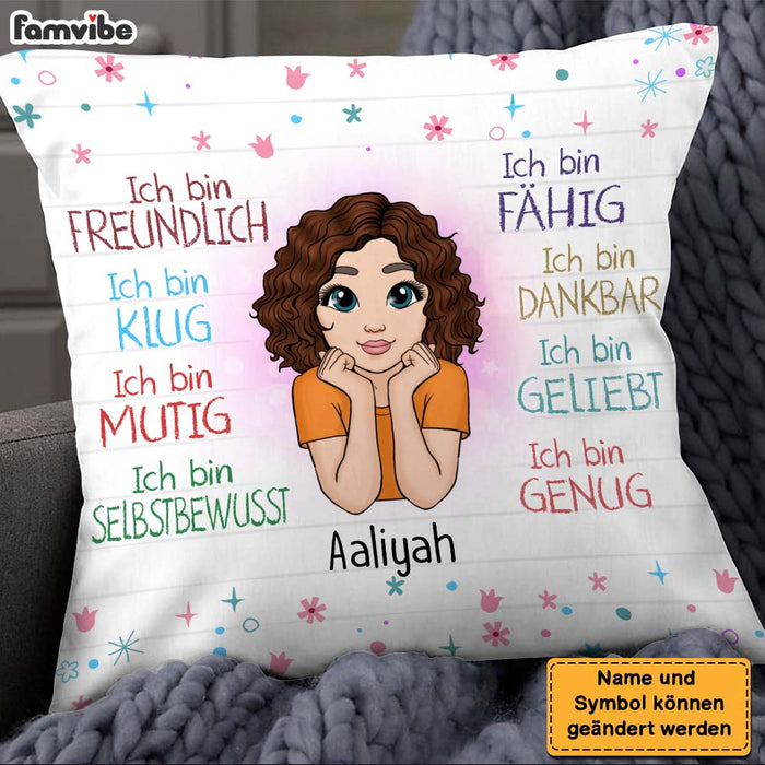 Personalized Gift For Granddaughter German Ich Bin Freundlich Pillow 27738 1