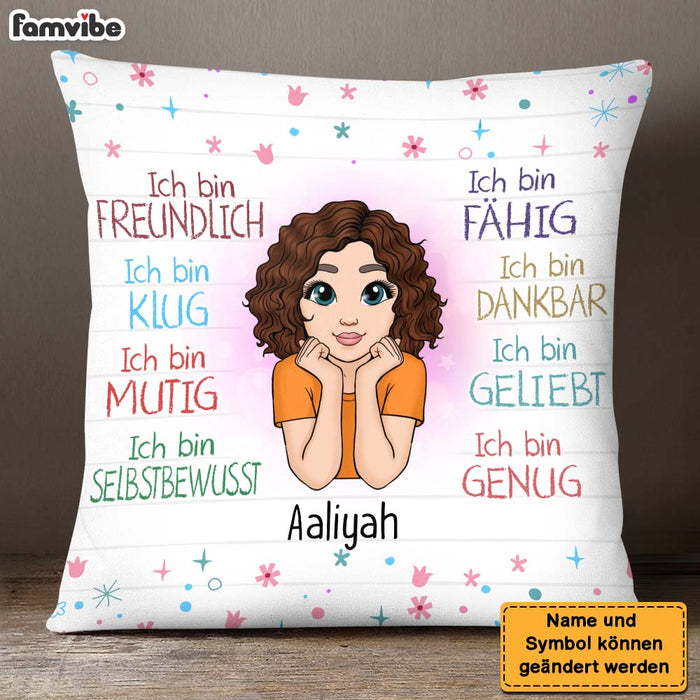 Personalized Gift For Granddaughter German Ich Bin Freundlich Pillow 27738 1