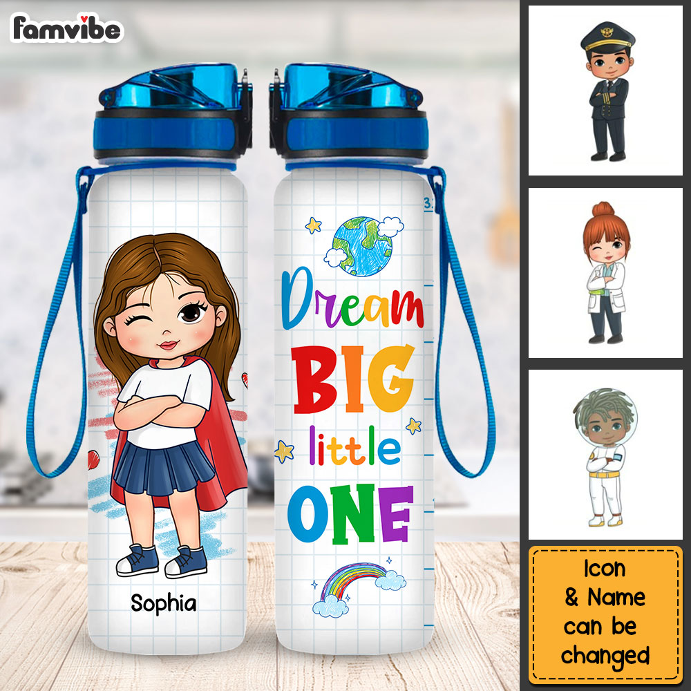 Personalized Back To School Gift For Granddaughter Dream Big Tracker Bottle 27740 Primary Mockup