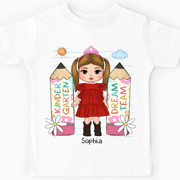 Personalized Gift For Granddaughter Kindergarten Dream Team Kid T Shirt 27744 1