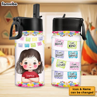 Personalized Gifts For Granddaughter I Am Kind Kids Water Bottle With Straw Lid 27746 thumb 1