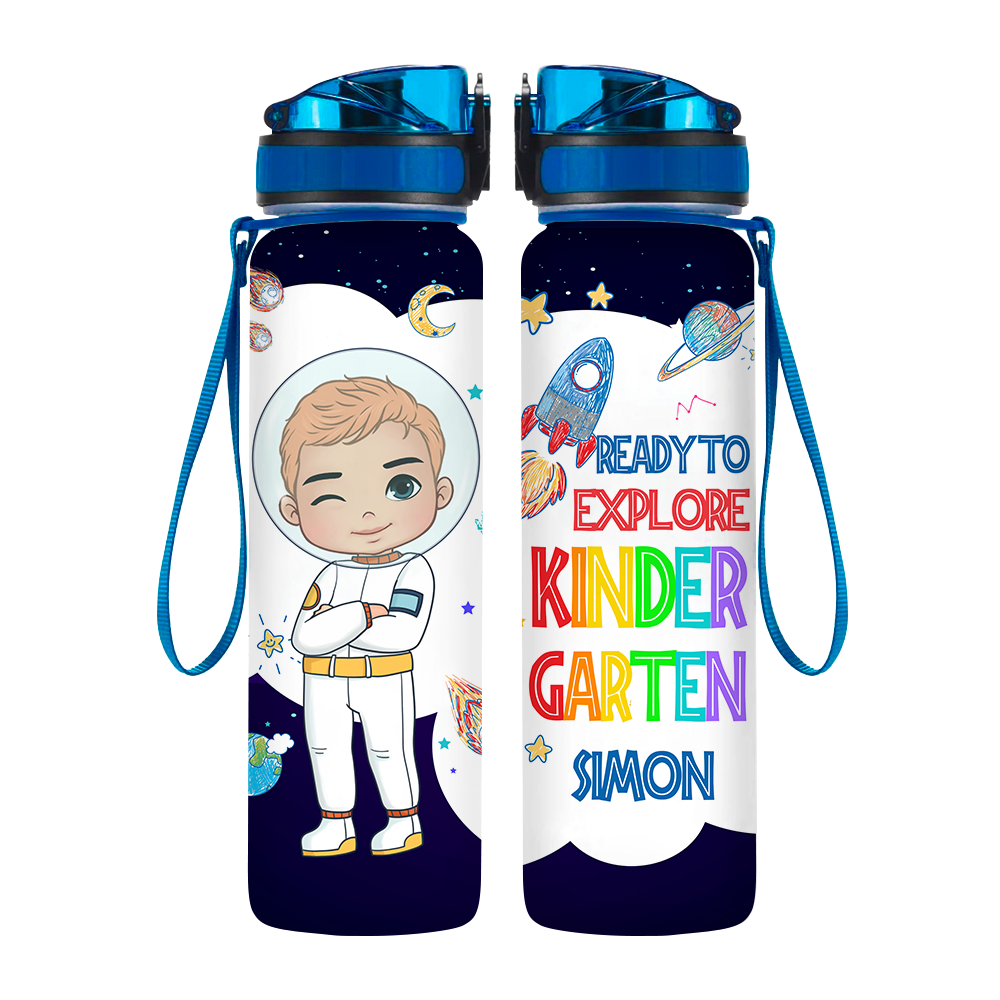 Personalized Gift For Grandson Astronaut Ready To Explore Tracker Bottle 27747 Primary Mockup