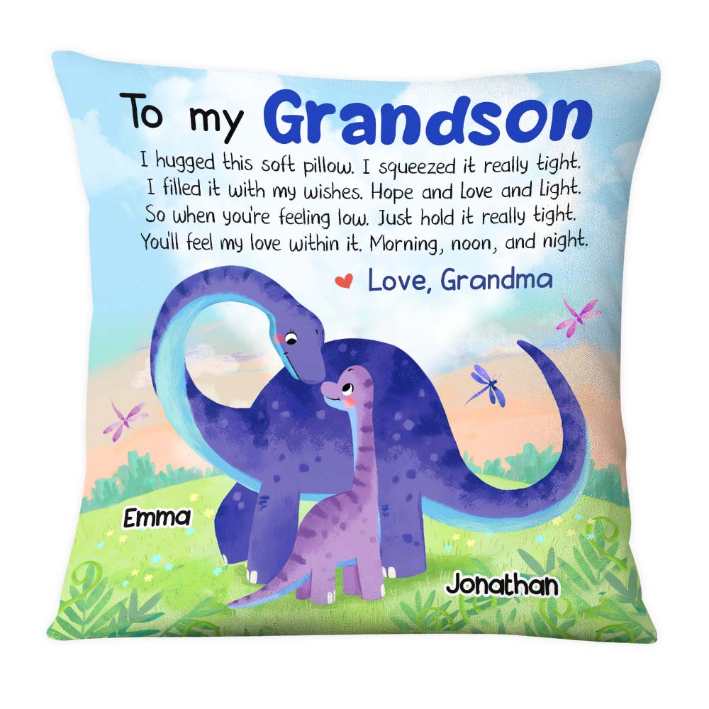 Personalized Gift For Grandson Dinosaur Hug This Pillow 27749 Primary Mockup