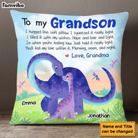 Personalized Gift For Grandson Dinosaur Hug This Pillow 27749 thumb 1