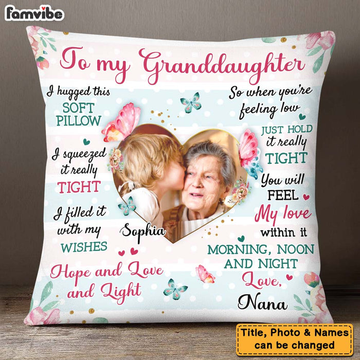 Personalized Gifts For Granddaughter Hug This Photo Pillow 27752 1
