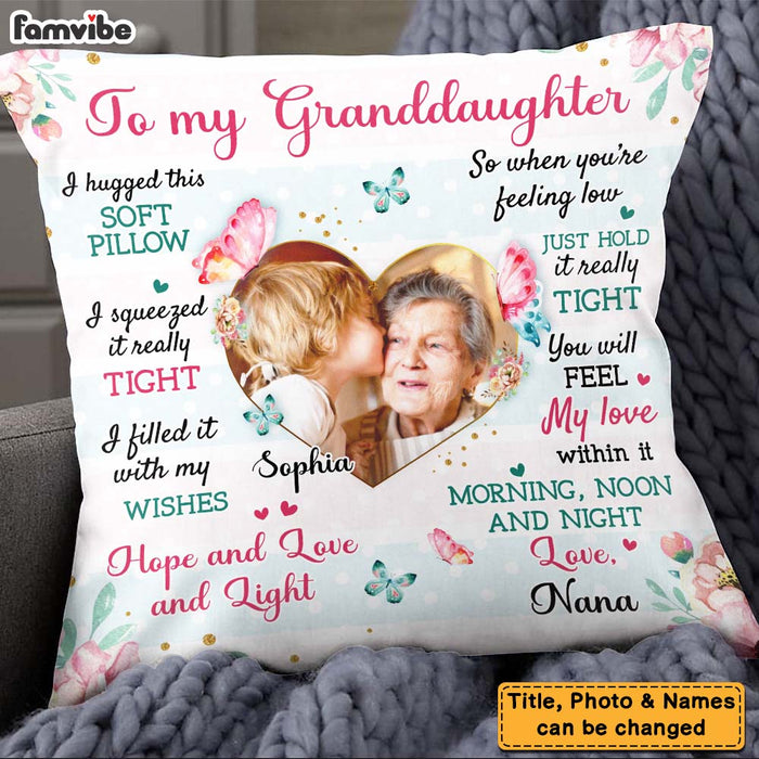 Personalized Gifts For Granddaughter Hug This Photo Pillow 27752 1
