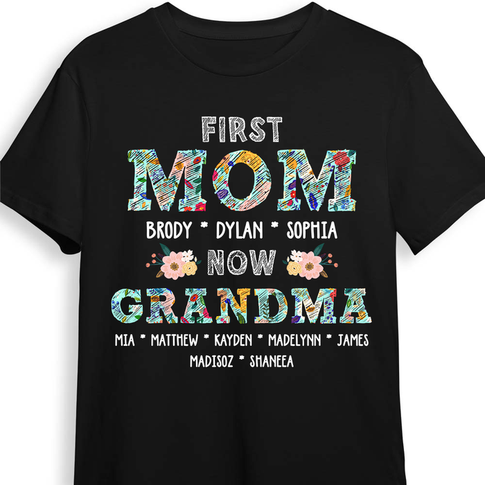 I Have Three Titles Mom Grandma and Great Grandma - Gift for Mom, Grandma - Personalized Unisex T-Shirt, Hoodie - Basic Tee / S / White 