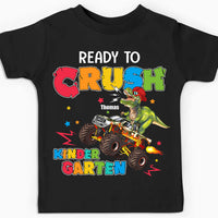 Personalized Back To School Gift For Grandson T-Rex And Monster Truck Kid T Shirt 27755 thumb 1