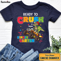 Personalized Back To School Gift For Grandson T-Rex And Monster Truck Kid T Shirt 27755 thumb 1