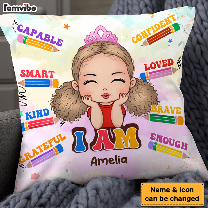 Personalized Gift For Granddaughter I Am Kind Affirmation Pillow 27762 1