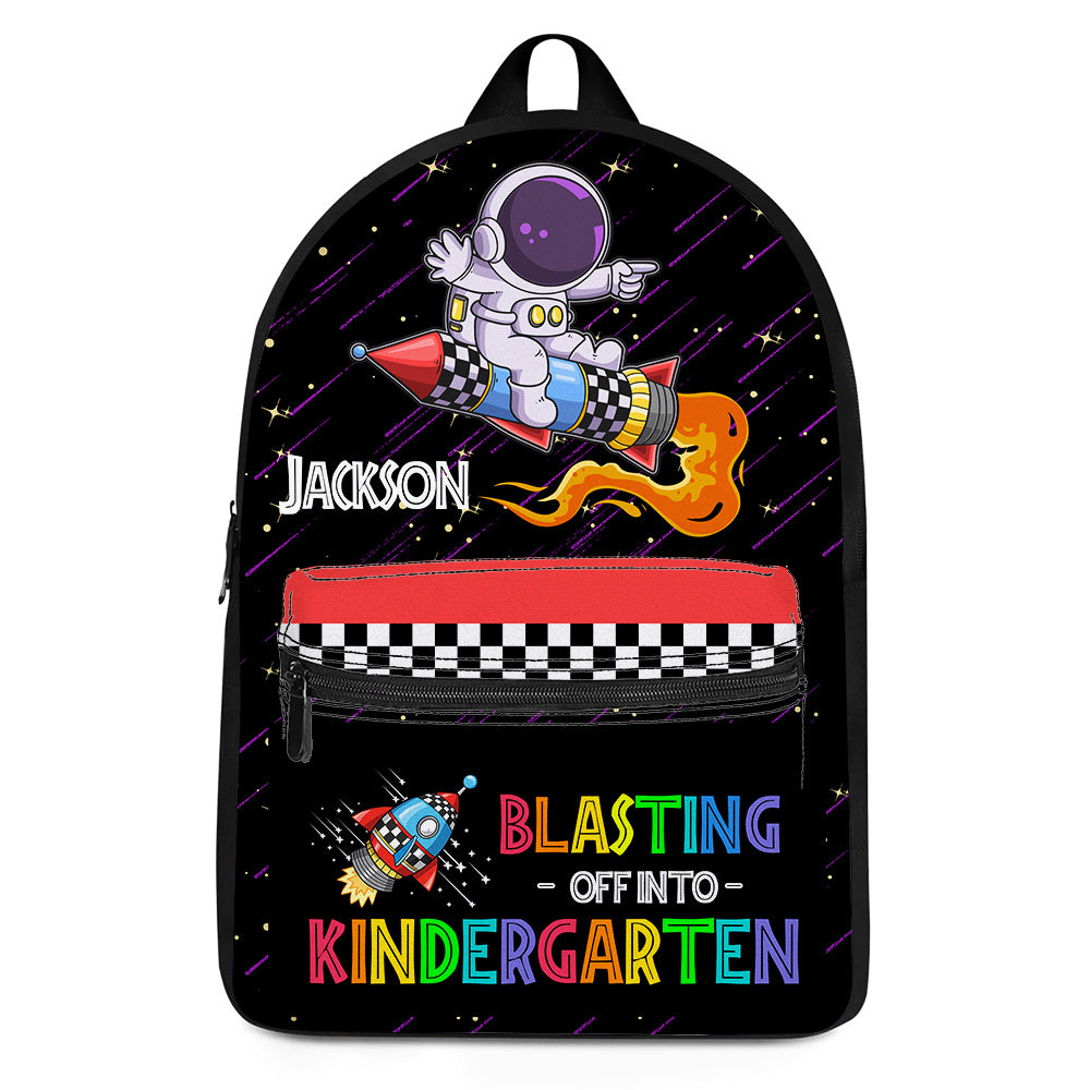 Personalized Back To School Gift For Grandson Astronaut Blasting Off BackPack 27773 Primary Mockup